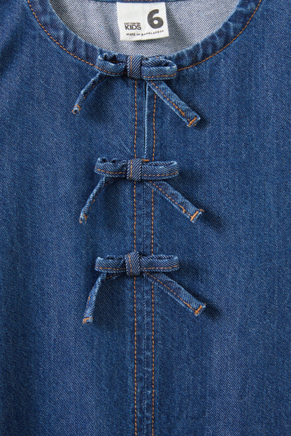 Betty Bow Front Denim Dress