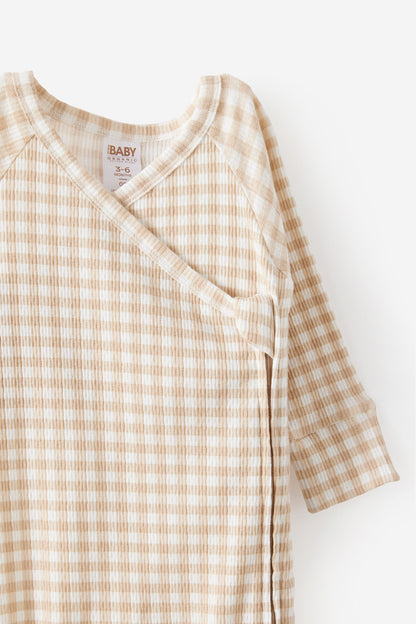 Organic Pointelle Cross Over Zip Romper