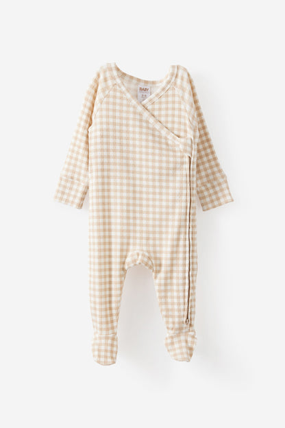 Organic Pointelle Cross Over Zip Romper