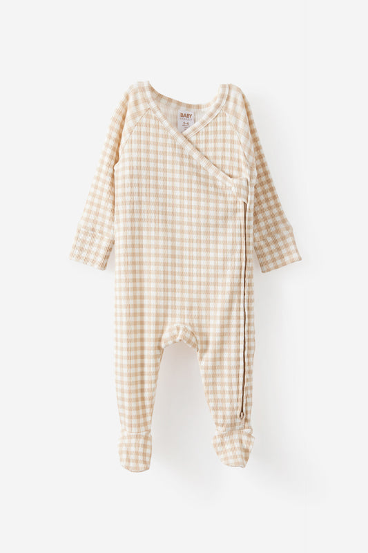 Organic Pointelle Cross Over Zip Romper