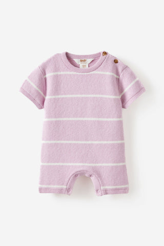 Organic Blend Knit Short Sleeve Playsuit