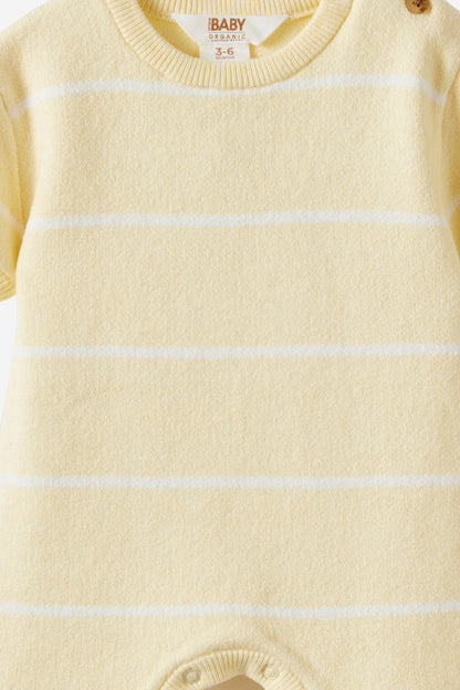 Organic Blend Knit Short Sleeve Playsuit