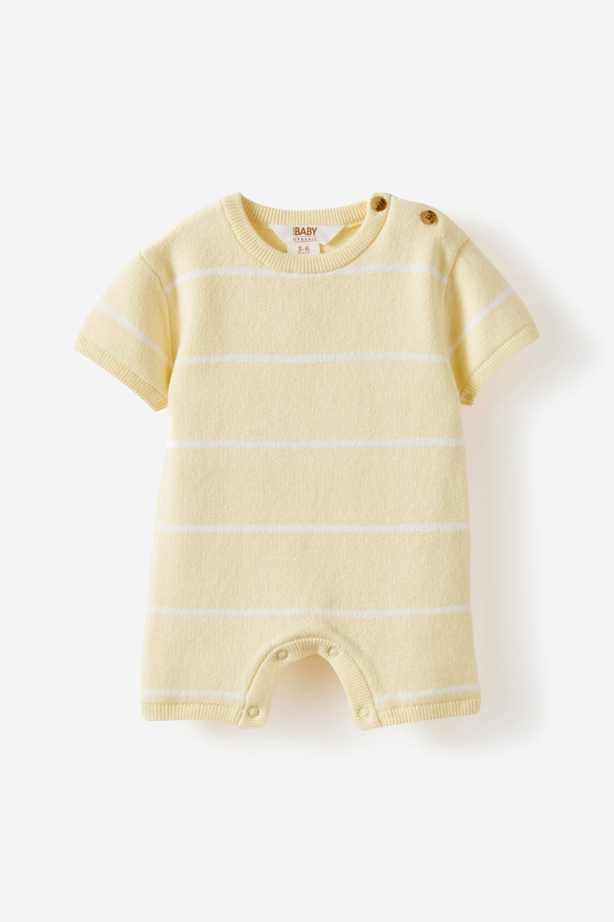 Organic Blend Knit Short Sleeve Playsuit