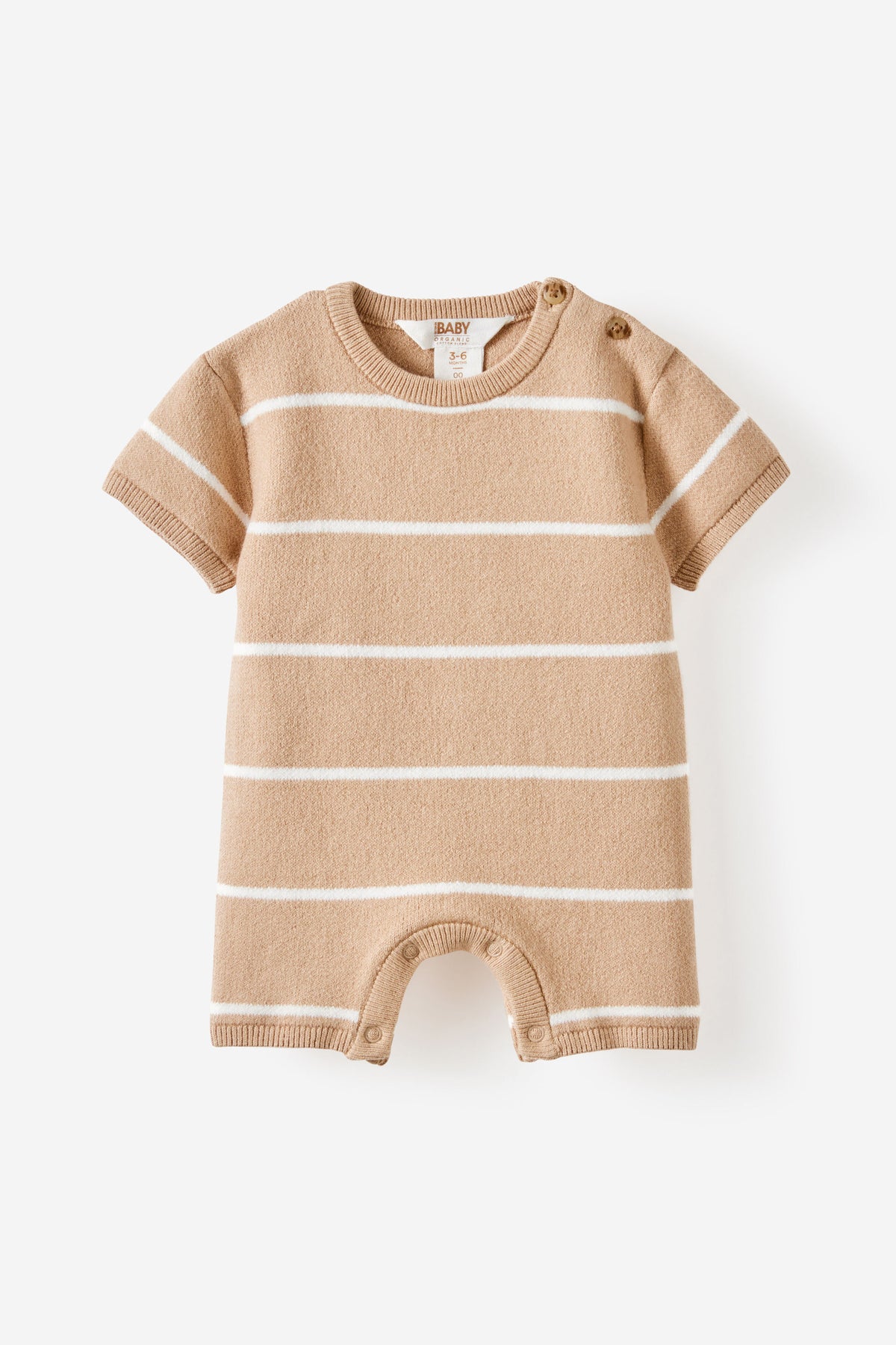Organic Blend Knit Short Sleeve Playsuit