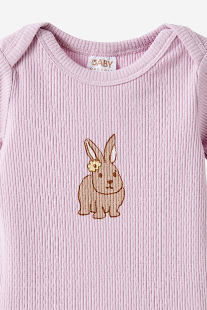 Organic Pointelle Short Sleeve Bubbysuit